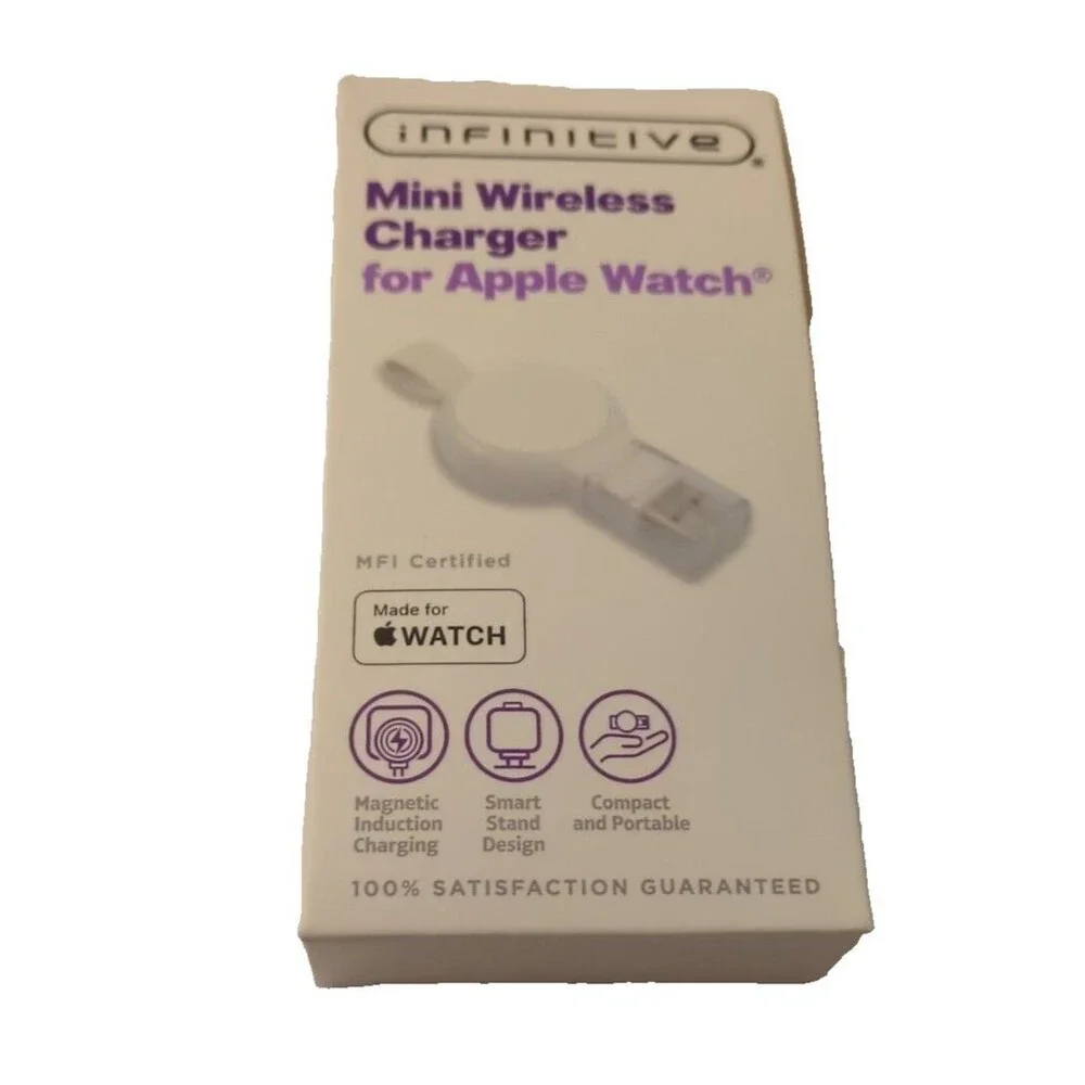 NEW Infinitive Mini Wireless Charger for Apple Watch 1/2/3/4/5/6/SE White - NIP
